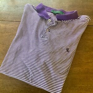 Lauren Ralph Lauren Polo in Purple and White Stripes Men’s Sz L